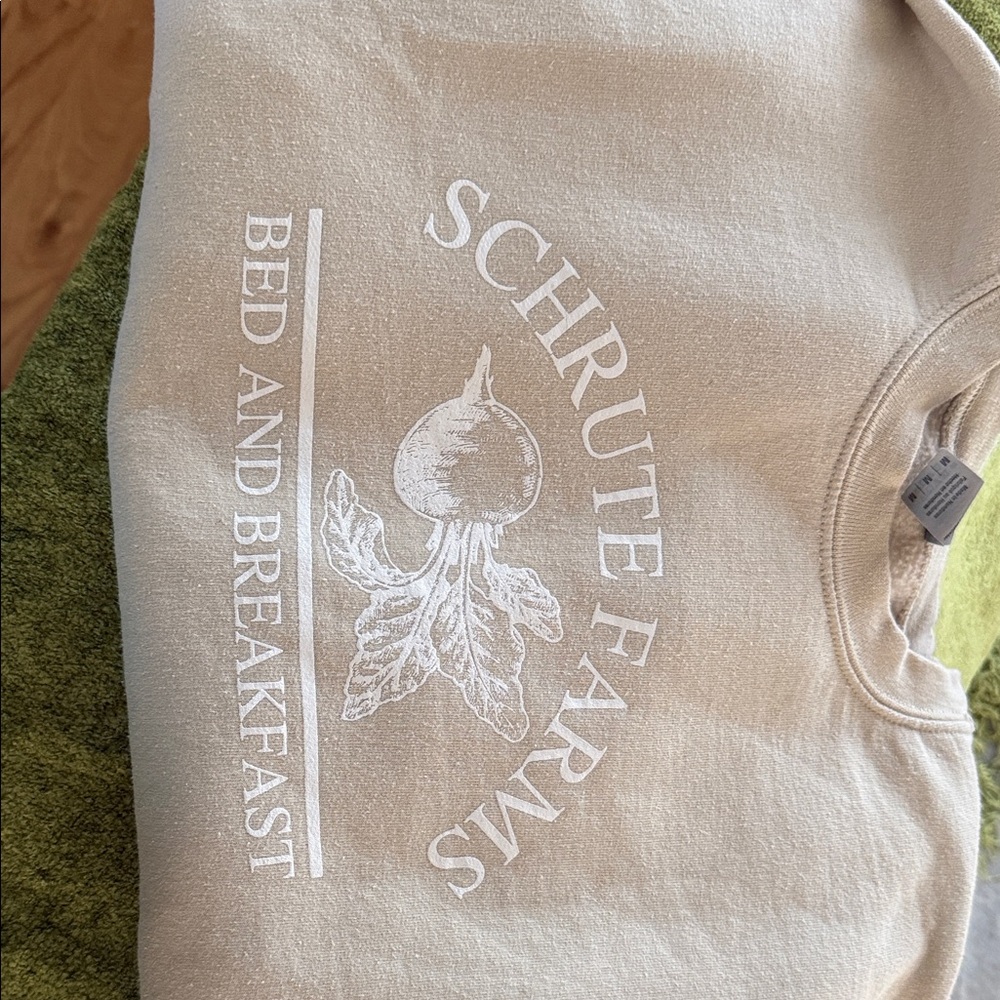 Schrute Farms Bed and Breakfast Beige Sweatshirt